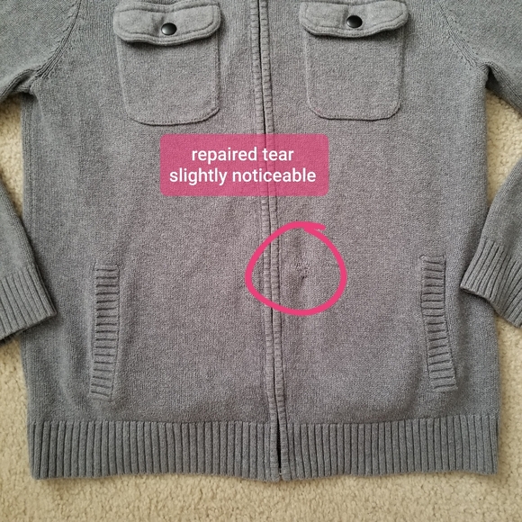 ♻️ Men's Apt 9 Grey Zip Up Collared Sweater ♻️ - Picture 6 of 14